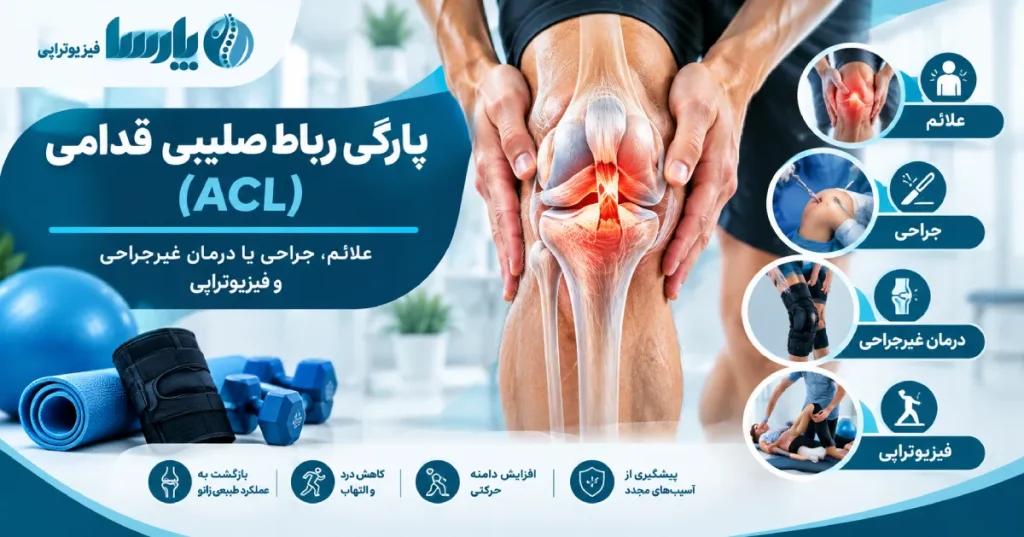 پارگی رباط صلیبی قدامی (ACL) علائم، جراحی یا درمان غیرجراحی و فیزیوتراپی